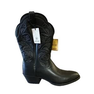 ARIAT Heritage R Toe Western Boot Women’s Sz 7.5 C Wide FM New 10001037 Black